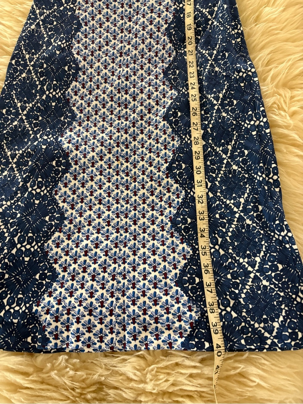 Tory Burch Navy and White Printed Sleeveless Midi Dress - Picture 5 of 7